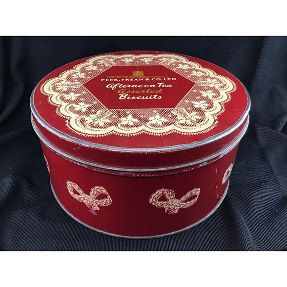 Vintage Peek Frean Afternoon Tea Biscuit Tin Cookie Box London England EMPTY - Picture 1 of 9